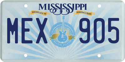 MS license plate MEX905