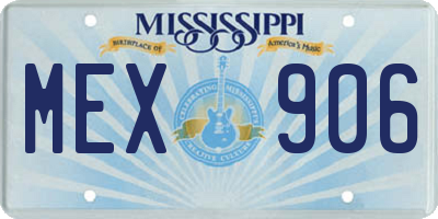 MS license plate MEX906