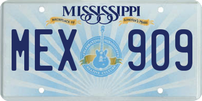 MS license plate MEX909