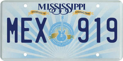 MS license plate MEX919