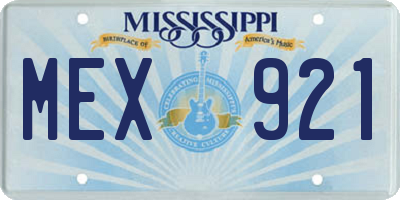 MS license plate MEX921
