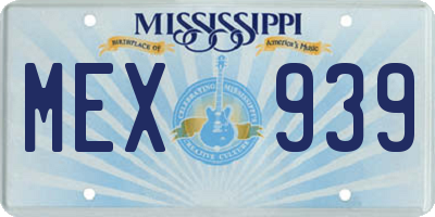 MS license plate MEX939
