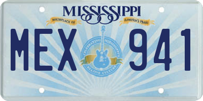 MS license plate MEX941