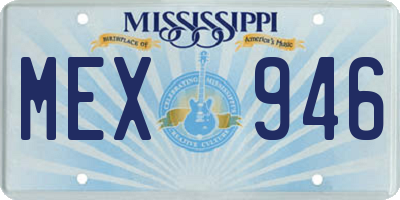 MS license plate MEX946