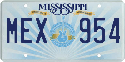 MS license plate MEX954