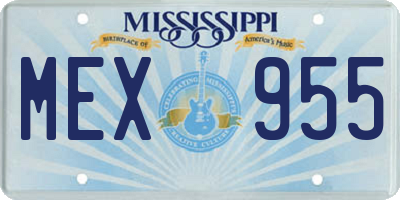MS license plate MEX955