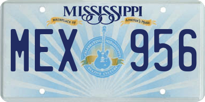 MS license plate MEX956