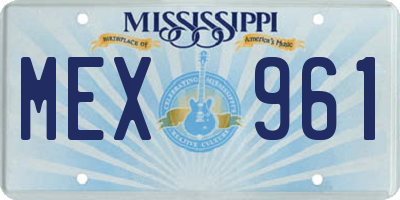MS license plate MEX961
