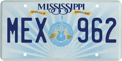 MS license plate MEX962