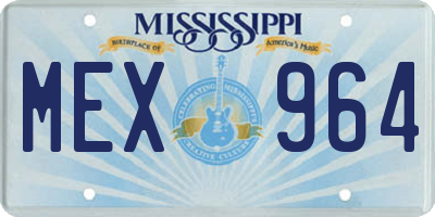 MS license plate MEX964