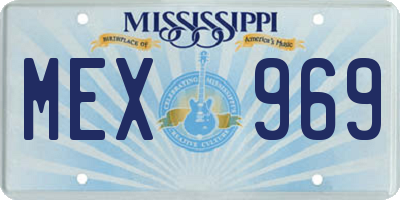MS license plate MEX969