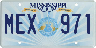 MS license plate MEX971
