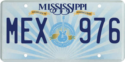 MS license plate MEX976