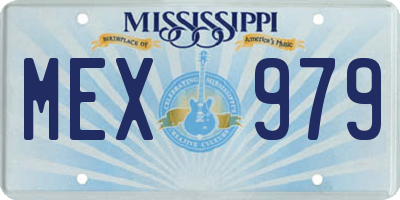 MS license plate MEX979