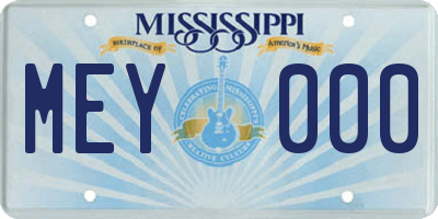 MS license plate MEY000