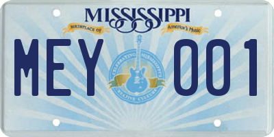 MS license plate MEY001