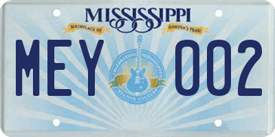 MS license plate MEY002