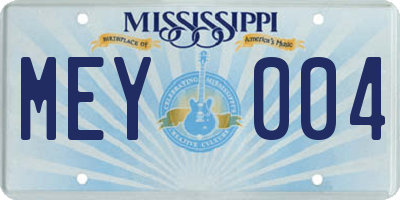 MS license plate MEY004