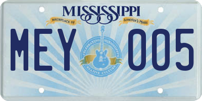 MS license plate MEY005