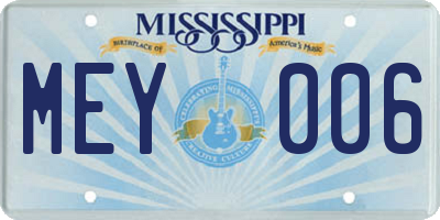 MS license plate MEY006
