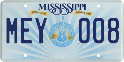 MS license plate MEY008