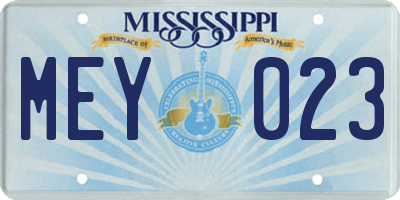 MS license plate MEY023