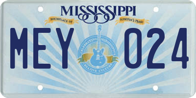 MS license plate MEY024