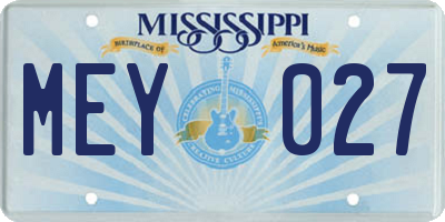 MS license plate MEY027