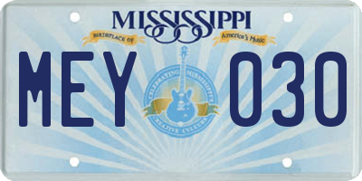 MS license plate MEY030