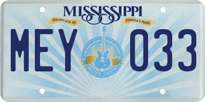 MS license plate MEY033