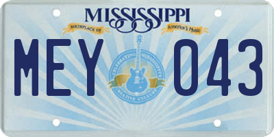 MS license plate MEY043