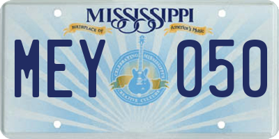 MS license plate MEY050