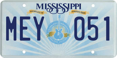 MS license plate MEY051