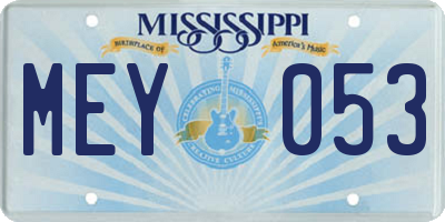 MS license plate MEY053