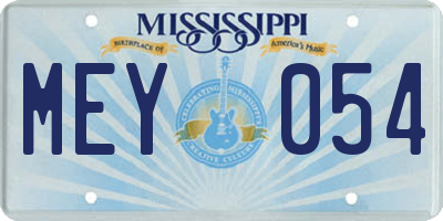 MS license plate MEY054