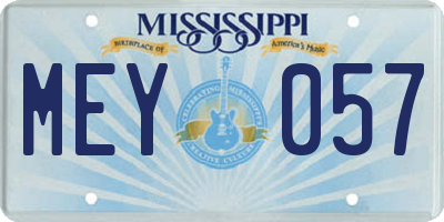 MS license plate MEY057