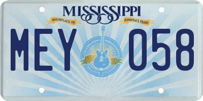 MS license plate MEY058