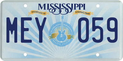 MS license plate MEY059