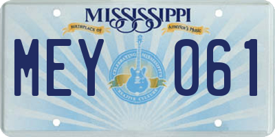 MS license plate MEY061