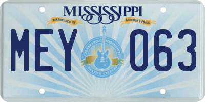 MS license plate MEY063