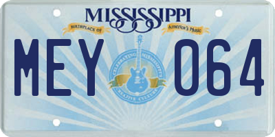MS license plate MEY064