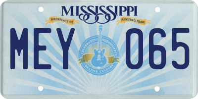 MS license plate MEY065