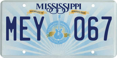 MS license plate MEY067