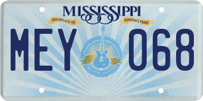 MS license plate MEY068