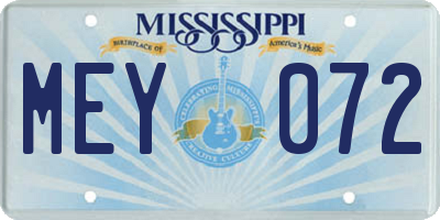 MS license plate MEY072