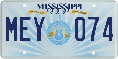 MS license plate MEY074