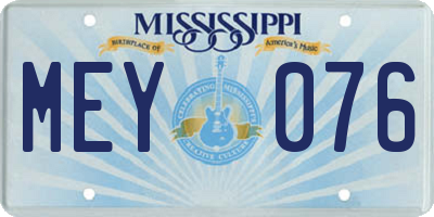 MS license plate MEY076