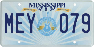 MS license plate MEY079