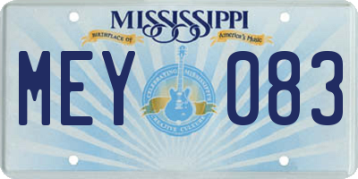MS license plate MEY083