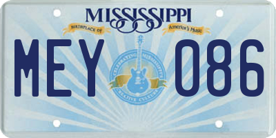 MS license plate MEY086
